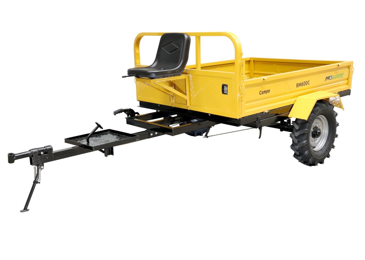 ProGARDEN Campo RM600C remorca 600kg motocultor, 1 osie, prindere bolt, roti profil agricol 6.00-12 - 2 | YEO