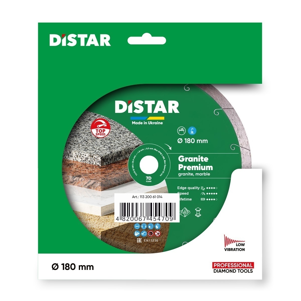 Disc diamantat DiStar Granite Premium pt. Granit, marmura, placi ceramice - 180x25.4 (mm) - DiStar-11320061014 — imaginea 8