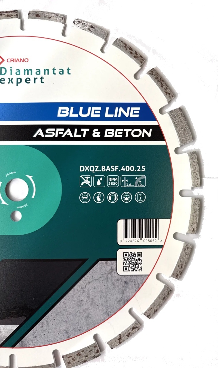 Disc DiamantatExpert LASER pt. Asfalt, Beton, Materiale abrazive 400x25,4mm (mm) taiere uscata sau umeda, Blue Line Profesional - DXQZ.BASF.400.25 - 1 | YEO