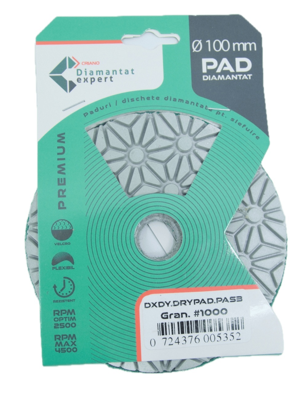 Paduri / dischete diamantate flexibile pt. slefuire uscata, rasina, Ø100mm #1000 - DXDY.DRYPAD.PAS3 - imagine 3