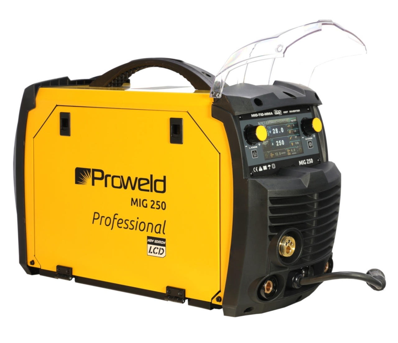 ProWELD MIG 250 Synergetic Invertor digital MIG/TIG/MMA 200A, Sudură oțel, inox, aluminiu, fontă, Afișaj LCD, reglaj sinergic