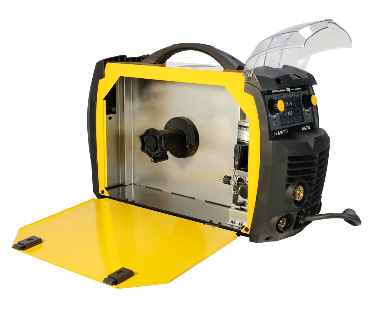 ProWELD MIG 250 Synergetic Invertor digital MIG/TIG/MMA 200A, Sudură oțel, inox, aluminiu, fontă, Afișaj LCD, reglaj sinergic - 2 | YEO