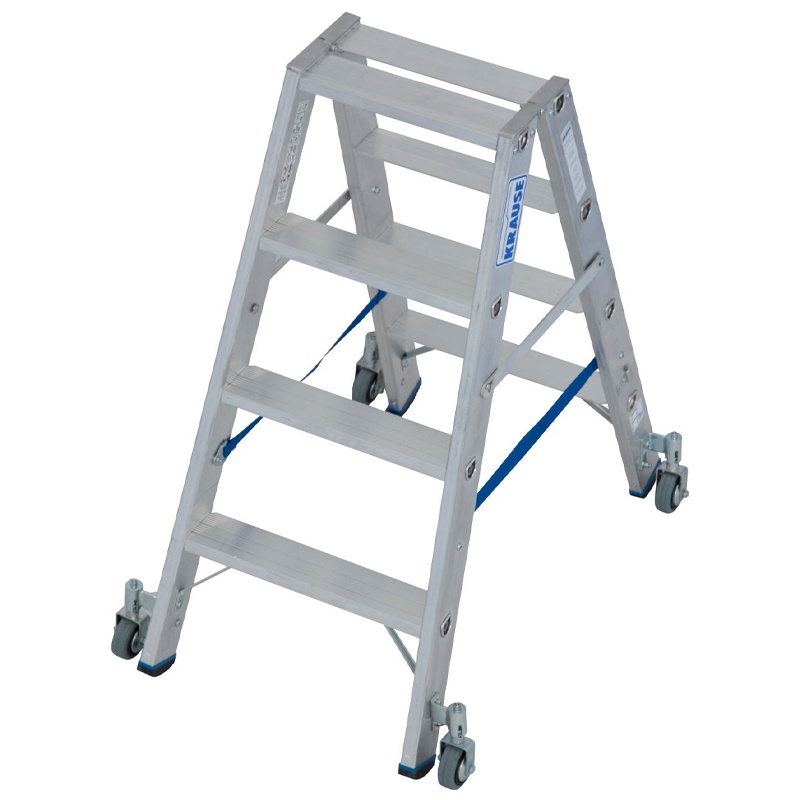 Scara Stabilo dubla 2x4, trepte cu roti - 1 | YEO