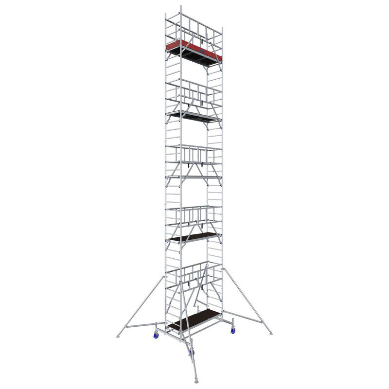 Schela Protec 0,6 x 2m, aluminiu, inaltime lucru 11.3m, inaltime schela 10.45m, inaltime platforma 9.3m (0+2+4+(3*3)+(4*Stabilizatoare))