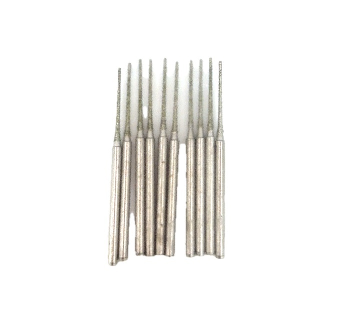 Set 10x burghiu freza diamantata, diam 0,8mm, lungime activa 15mm, totala 42mm, coada prindere 2,3mm - CNO-MPU350W-CD15