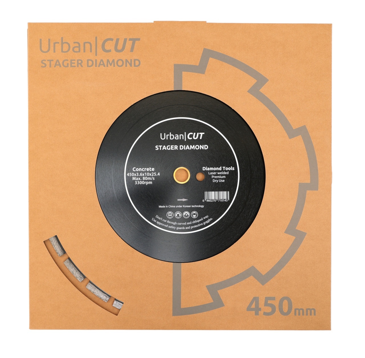 Stager URBAN CUT Disc diamantat 450x3.6x10x25.4-P pentru beton/asfalt - 1 | YEO
