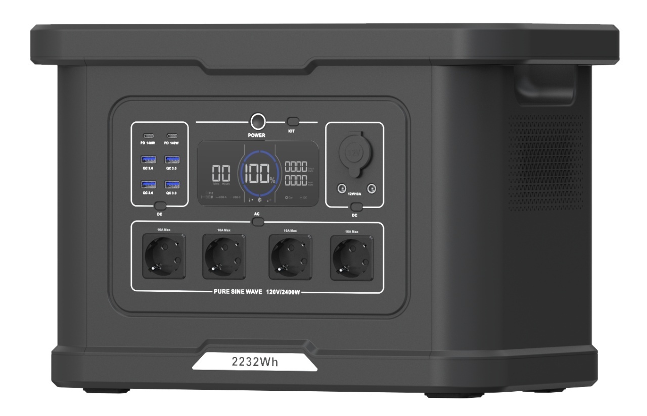 Statie acumulator portabil pentru incarcare electrica LongLife, LiFePO4, Generator Solar Power Station - 2400W, 2232Wh - CNO-PS2400UPS