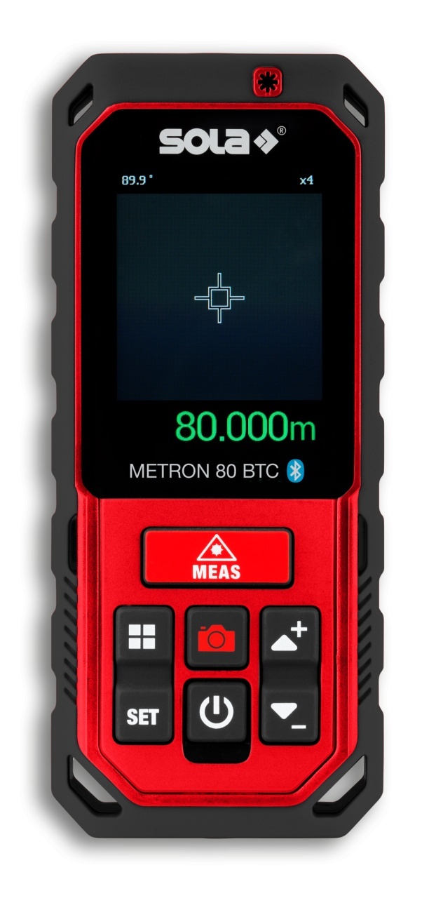 Telemetru cu laser roșu & Bluetooth/Camera - 80m, METRON 80 BTC - Sola-71029101