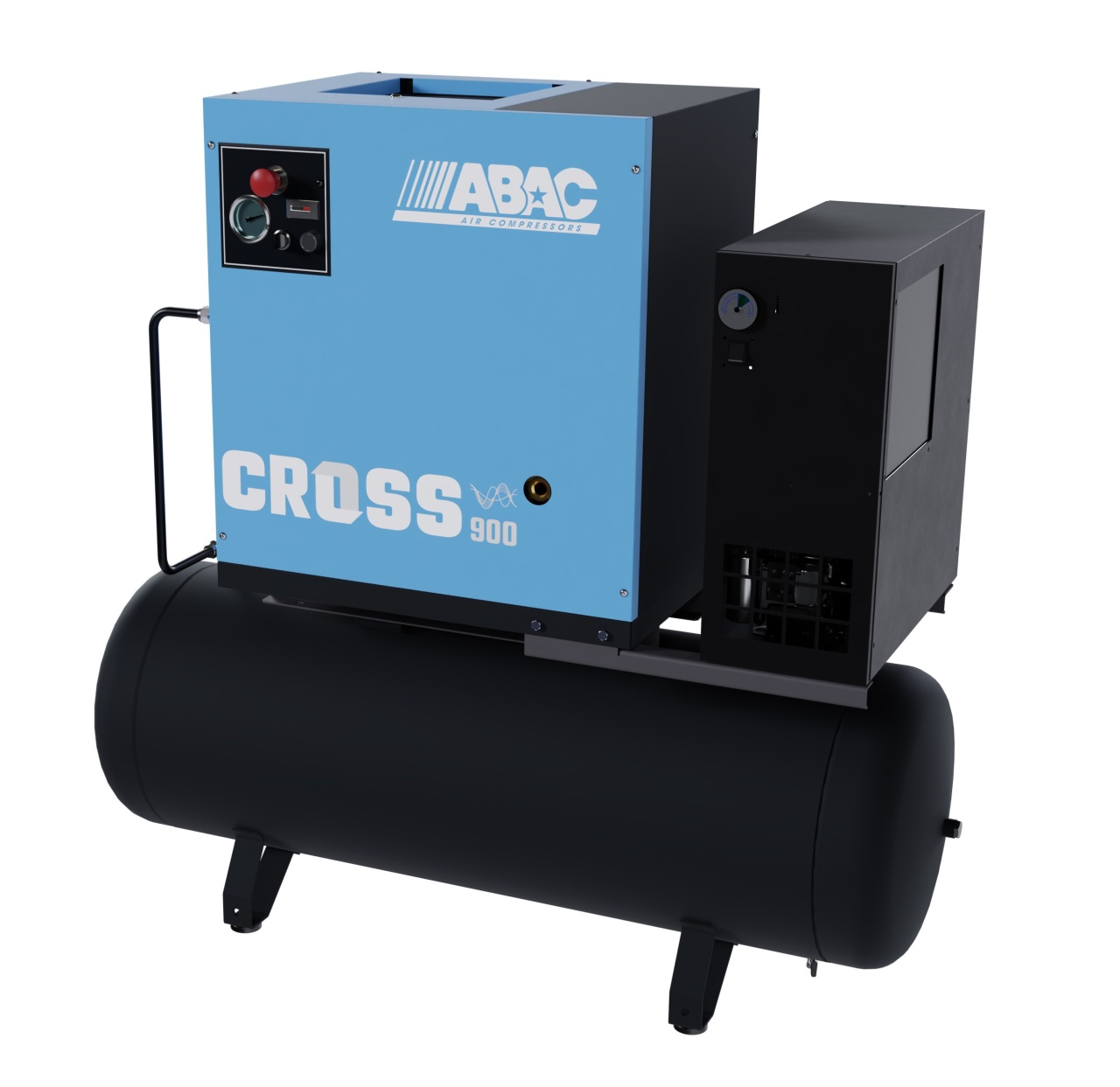 Compresor de aer profesional cu surub, cu uscator de aer - 7.5 kW, 848 L/min, 10 bari - Rezervor 200 Litri - ABAC-CROSS-900E-10-400/50-200-MEBB - imagine 4