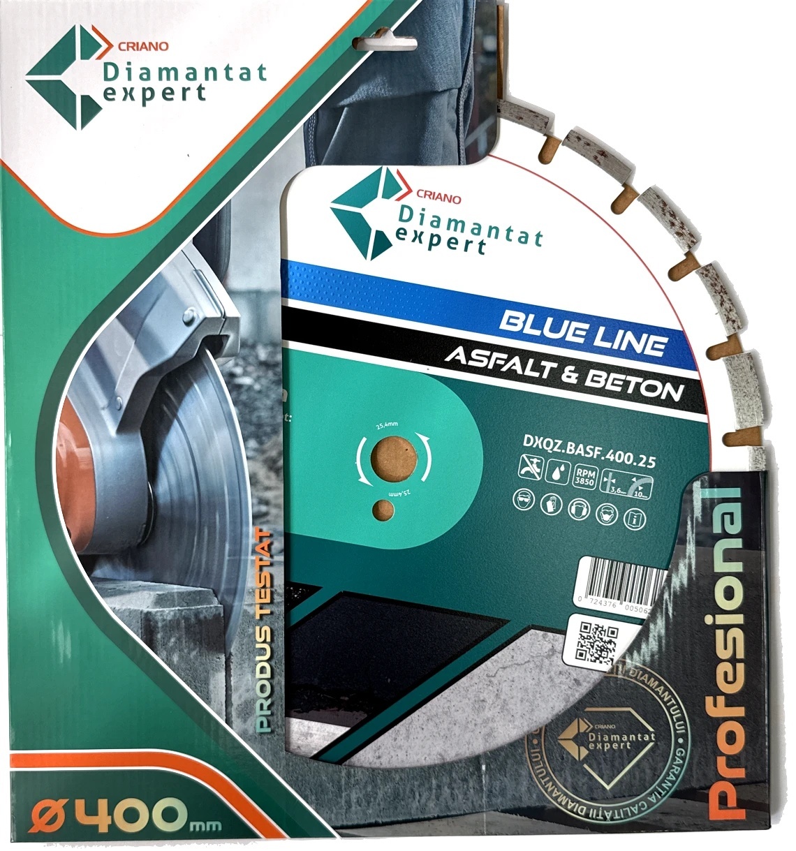 Disc DiamantatExpert LASER pt. Asfalt, Beton, Materiale abrazive 400x25,4mm (mm) taiere uscata sau umeda, Blue Line Profesional - DXQZ.BASF.400.25 - 2 | YEO