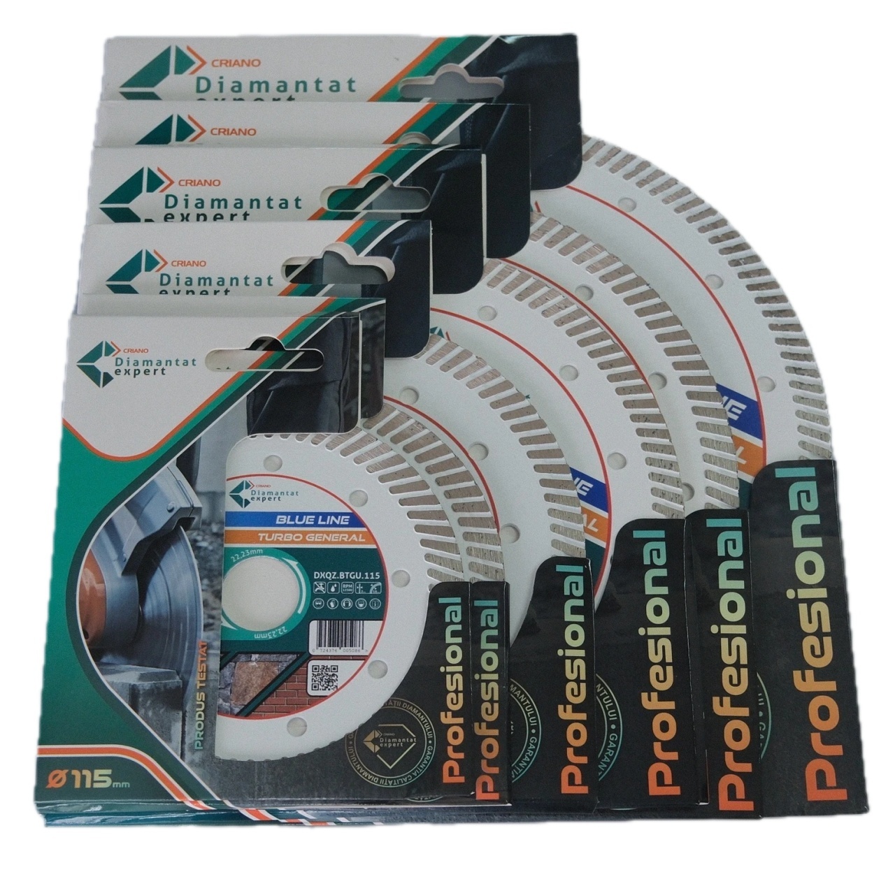 Disc DiamantatExpert TURBO pt. Beton Ranforsat Usor, Materiale de constructii 200x25,4/22.23(ring) (mm) taiere uscata sau umeda, Blue Line Profesional - DXQZ.BTGU.200.25-22 - Imagine 6