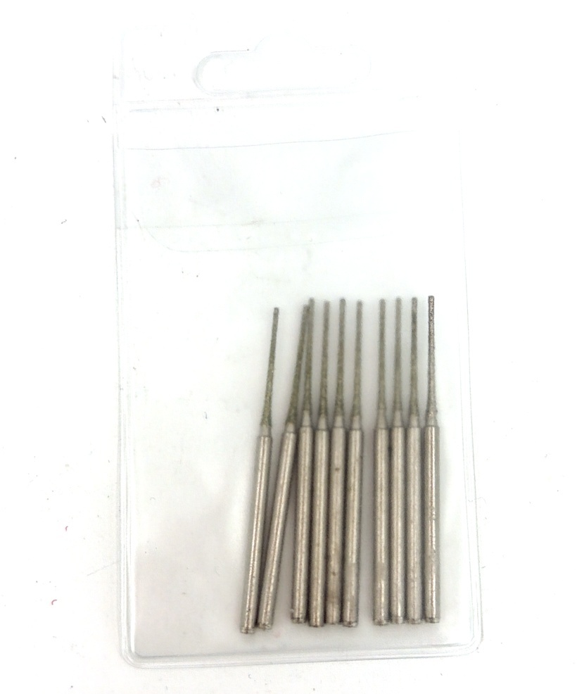 Set 10x burghiu freza diamantata, diam 0,8mm, lungime activa 15mm, totala 42mm, coada prindere 2,3mm - CNO-MPU350W-CD15 - 1 | YEO