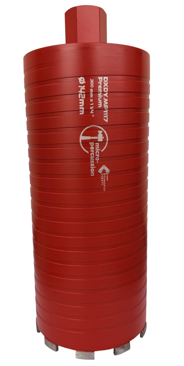 Carota diamantata cu micro-percutie pt. beton armat diam. 142 x 300 (mm) - Super Premium - DXDY.MP1117.142