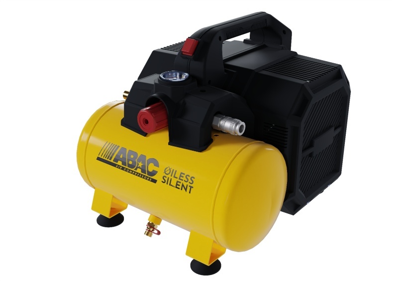 Compresor de aer cu piston fara ulei, silentios - 0.55 kW, 110 L/min, 8 bari - Rezervor 6 Litri - ABAC-START-XT-SIL-07 — imaginea 6