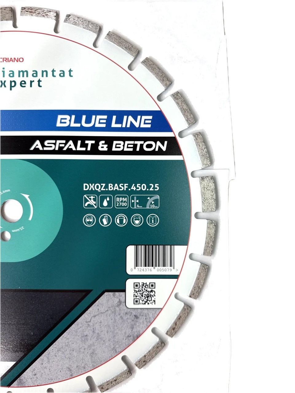 Disc DiamantatExpert LASER pt. Asfalt, Beton, Materiale abrazive 450x25,4mm (mm) taiere uscata sau umeda, Blue Line Profesional - DXQZ.BASF.450.25 - 1 | YEO