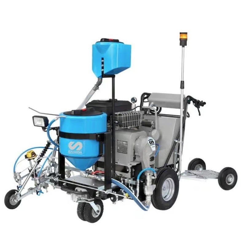 Echipament airless pentru trasat marcaje rutiere Larius Everest TH, autopropulsat cu secventiator de linii - 9 l/min, rezervor Gravity 50lt - Imagine 1
