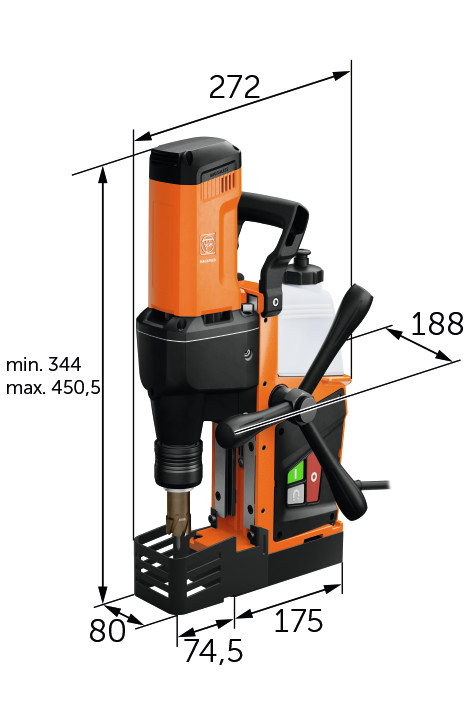 Pachet Masina de gaurit cu talpa electromagnetica, Fein KBE 36 QW Magspeed FABRICATION SET + carote HM ULTRA SPEED