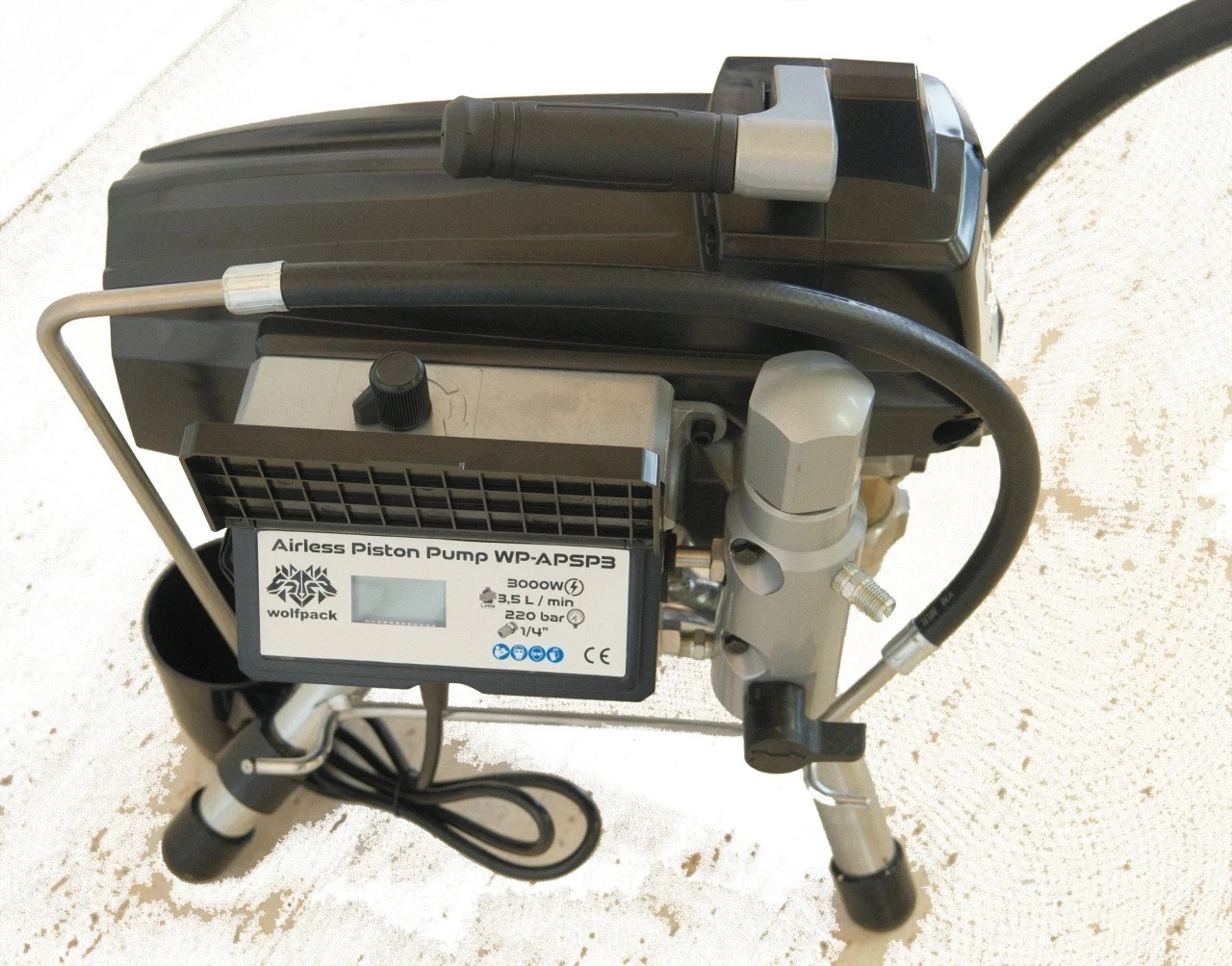 Pompa de vopsit si zugravit AIRLESS Piston Profesională cu Cadru - Echipata - 1/4", 3kW, 3.5L/min - WP-APSP3 - Imagine 11
