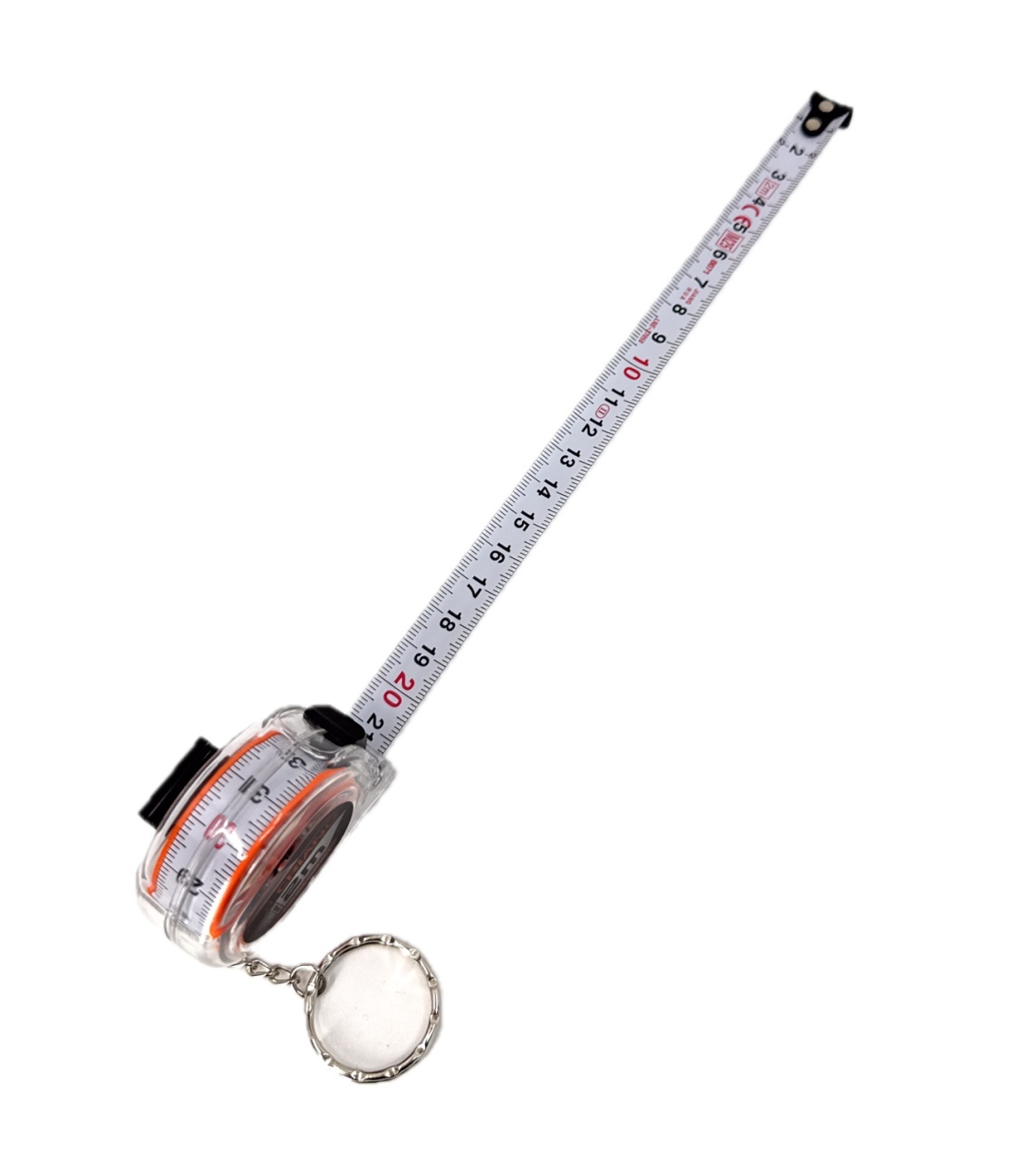 Ruleta Compacta banda metalica cu dublu marcaj, corp transparent cu inel tip breloc, 2m x 13mm - CNO-RUL2X13-KEY — imaginea 8