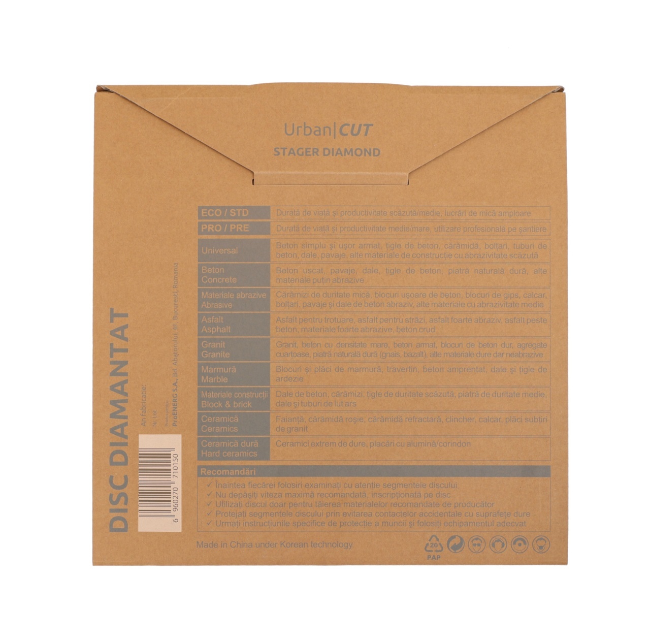Stager URBAN CUT Disc diamantat 500x3.6x10x25.4-P pentru beton/asfalt - 2 | YEO