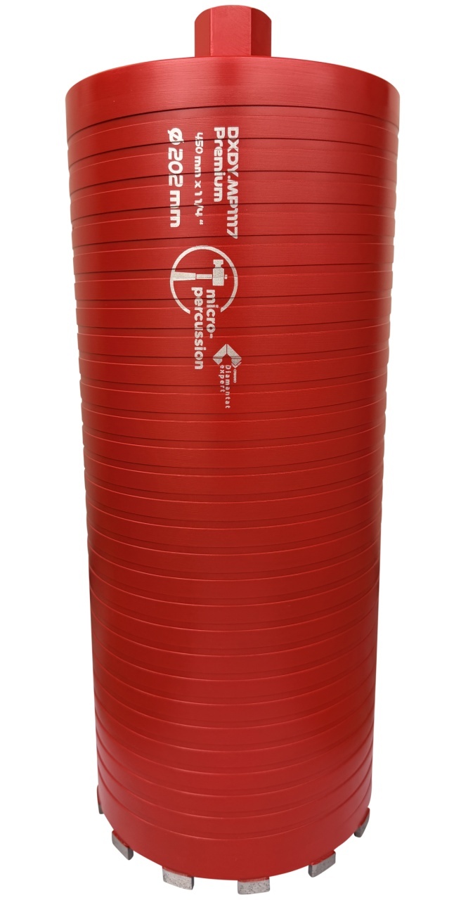 Carota diamantata cu micro-percutie pt. beton armat diam. 202 x 450 (mm) - Super Premium - DXDY.MP1117.202