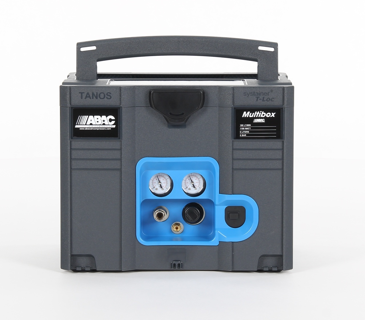 Compresor de aer cu piston fara ulei, silentios, Systainer T-LOC - 1.1 kW, 160 L/min, 8 bari - Rezervor 6 litri - ABAC-MULTIBOX-6 — imaginea 7