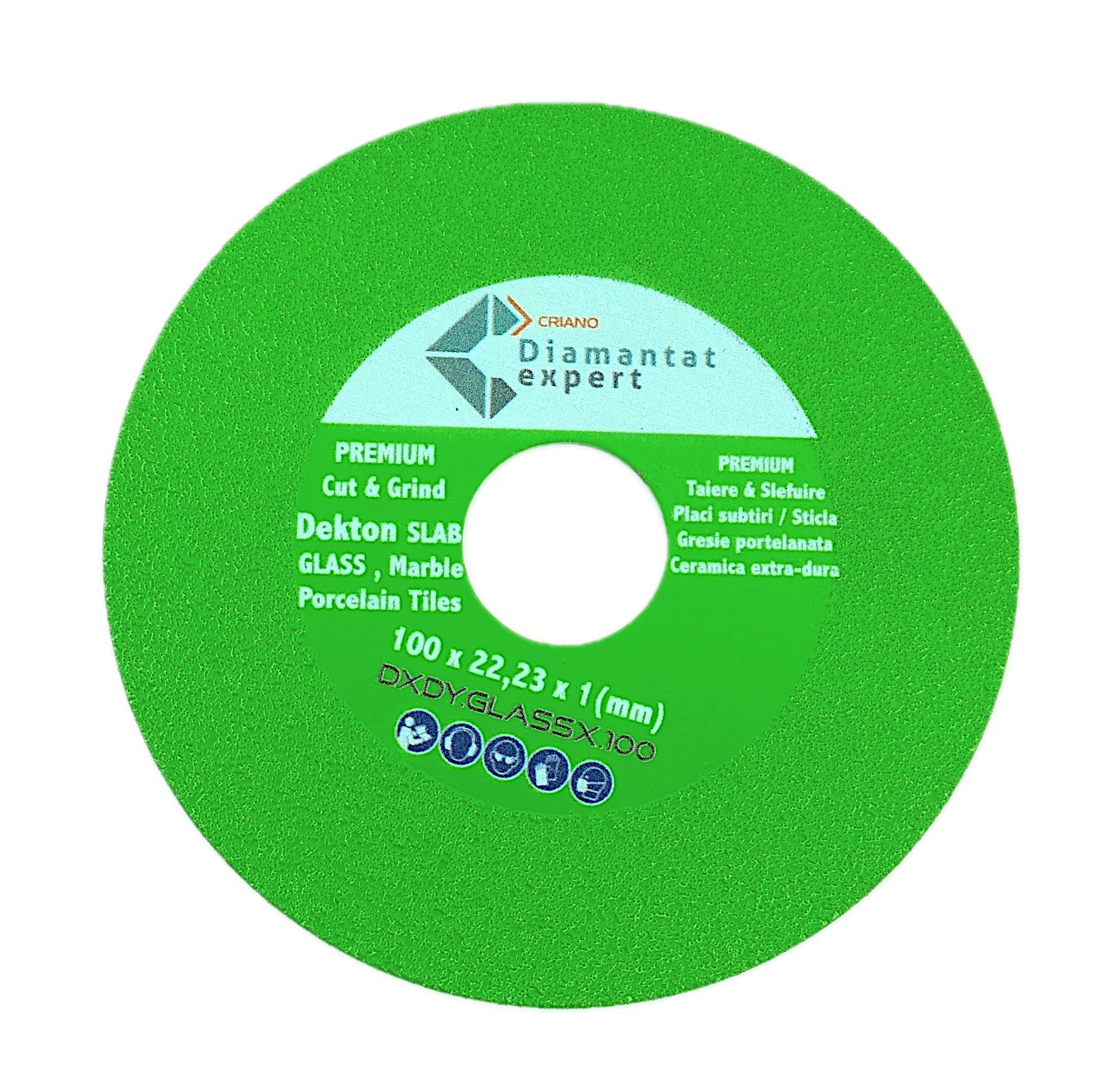 Disc Diamantat pt. taiat si slefuit Sticla, Gresie Extra Dura, 100x22.2 (mm) Super Premium - DXDY.GLASSX.100