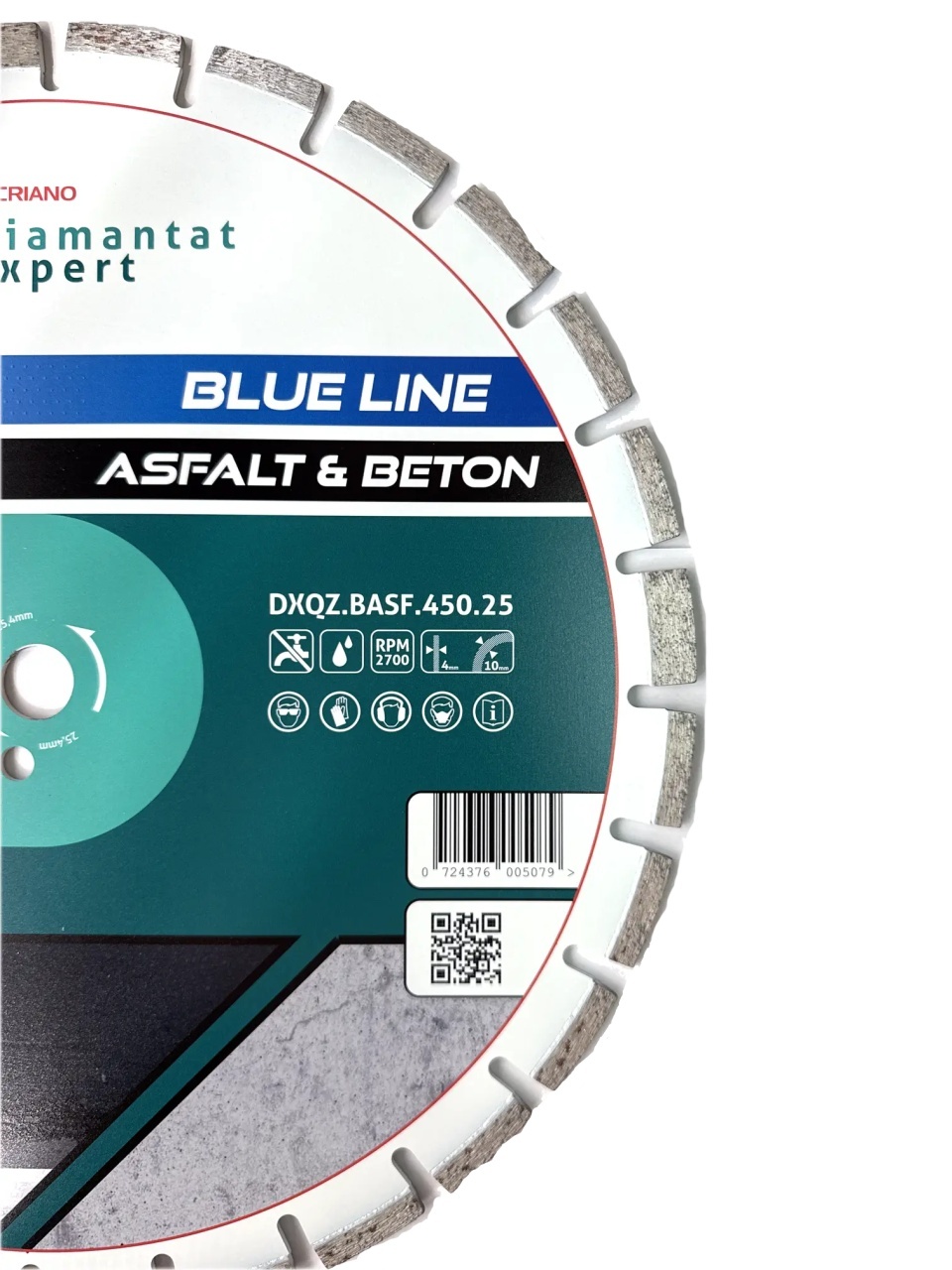 Disc DiamantatExpert LASER pt. Asfalt, Beton, Materiale abrazive 450x25,4mm (mm) taiere uscata sau umeda, Blue Line Profesional - DXQZ.BASF.450.25 — imaginea 4