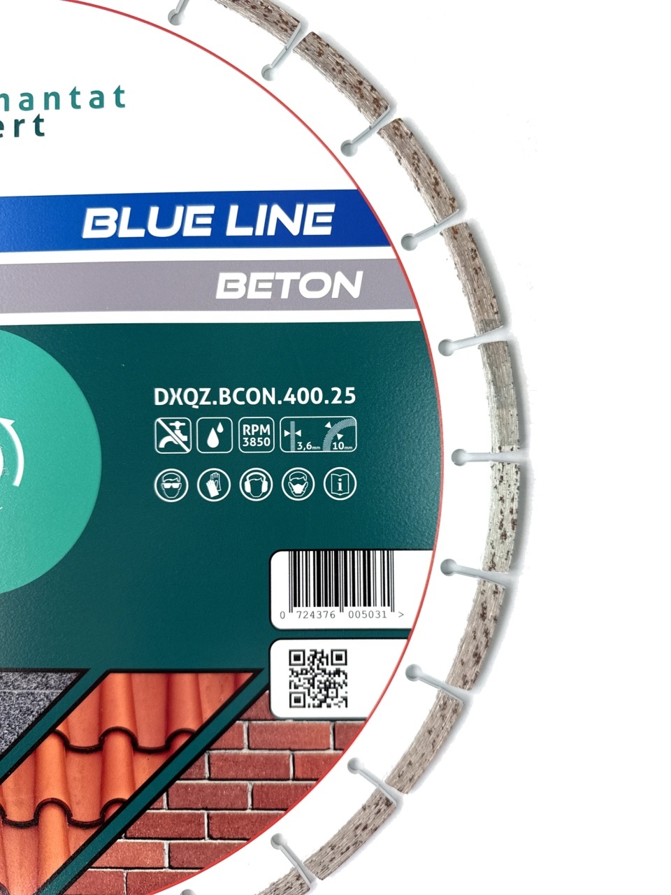 Disc DiamantatExpert LASER pt. Beton, Materiale constructii 400x25,4mm (mm) taiere uscata sau umeda, Blue Line Profesional - DXQZ.BCON.400.25 — imaginea 5