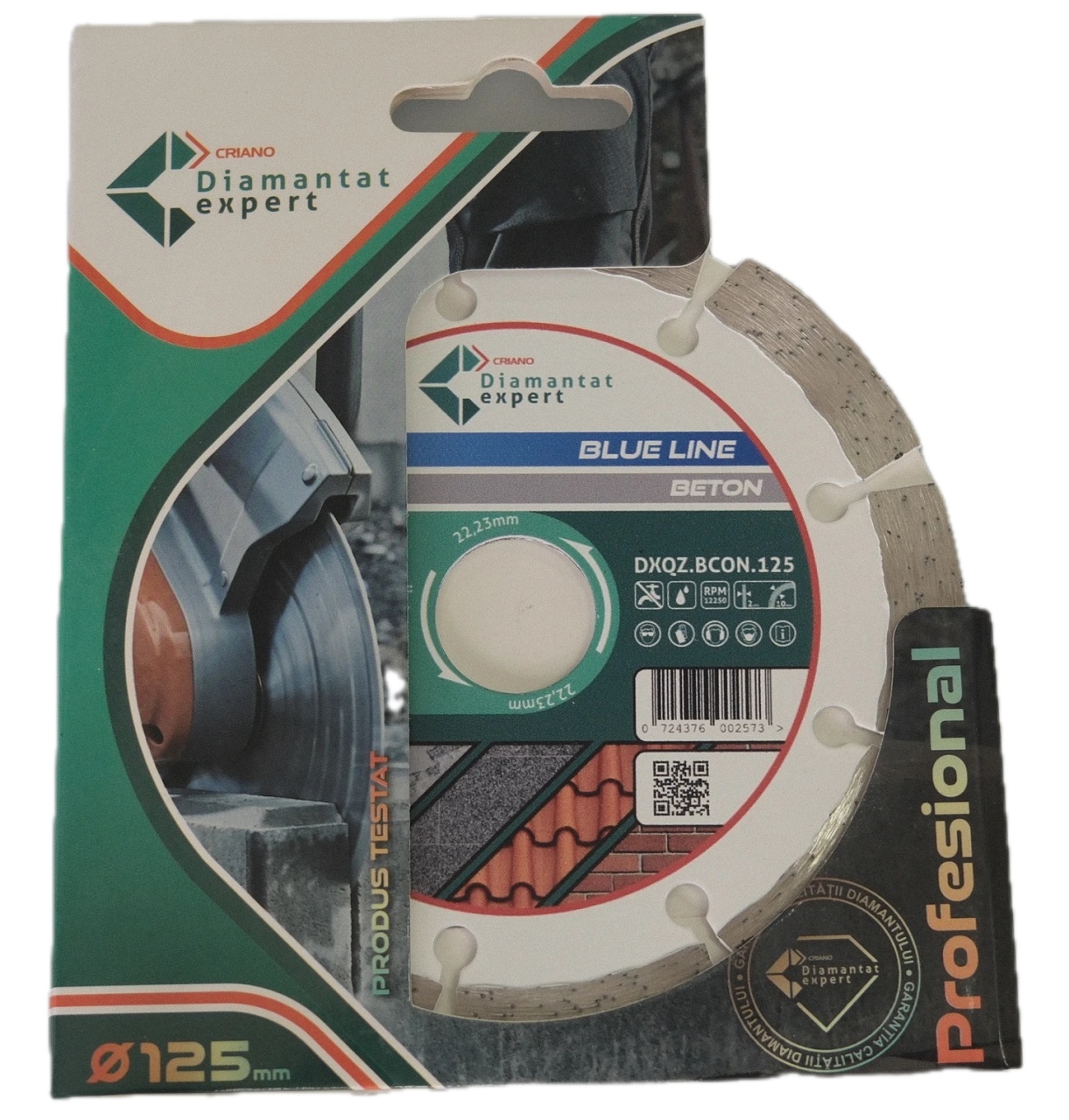 Disc DiamantatExpert pt. Beton, Materiale constructii 125x22.23 (mm) taiere uscata sau umeda, Blue Line Profesional - DXQZ.BCON.125 - 3 | YEO