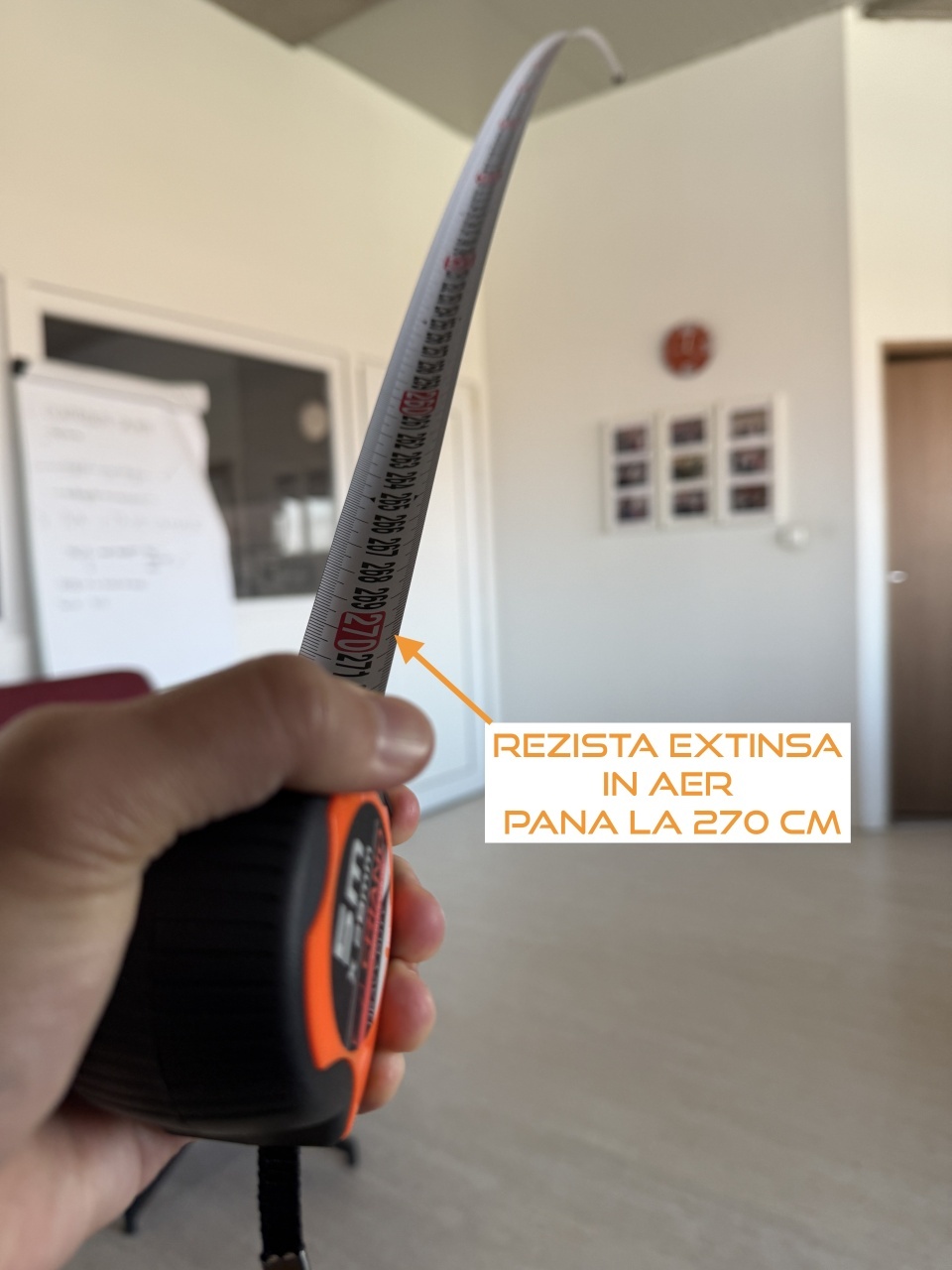 Ruleta Magnetica Heavy-Duty banda metalica cu dublu marcaj, ranforsata anti-shock si carabina, 5m x 28mm - CNO-RUL5X28-HD — imaginea 11