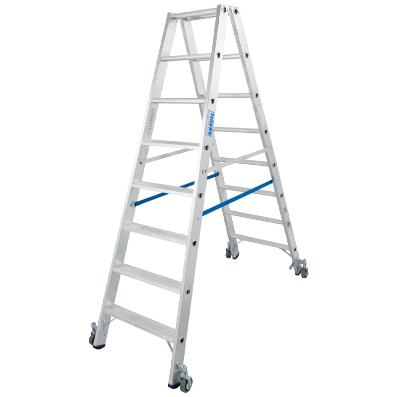 Scara Stabilo dubla 2x8, trepte cu roti