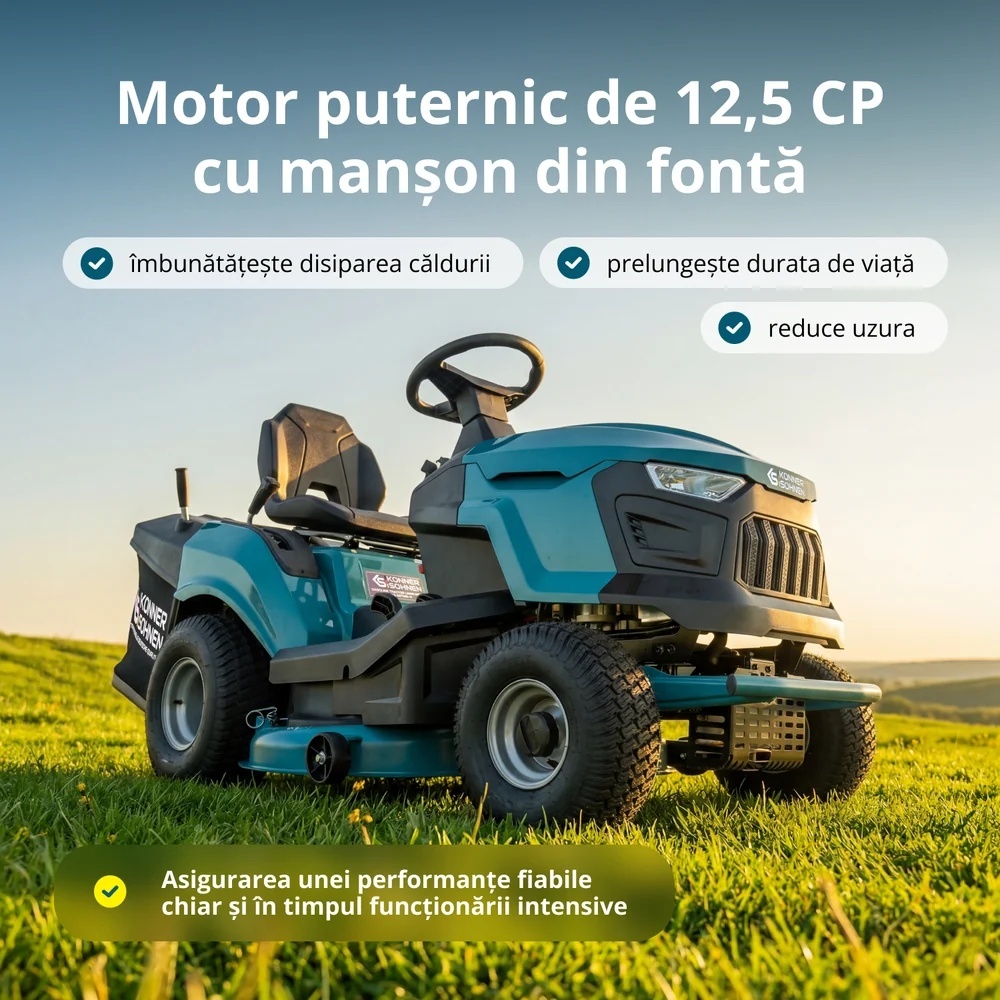 Tractor de tuns gazon pe benzină - 980mm, 245l - Konner & Sohnen - KS 98TMG-H — imaginea 4