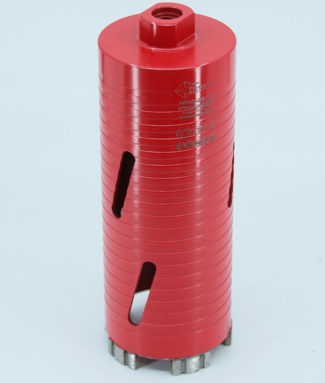 Carota diamantata Super PREMIUM ø76mm x 180mm x M16 pentru gaurire Beton armat, Zidarie, Granit - DXQZ.REDCORE.76 - imagine 5