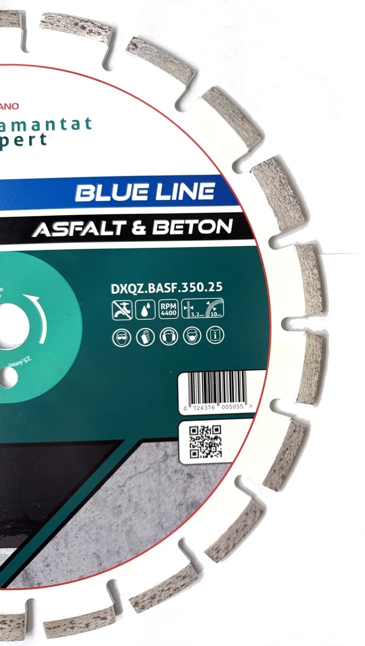 Disc DiamantatExpert LASER pt. Asfalt, Beton, Materiale abrazive 350x25,4mm (mm) taiere uscata sau umeda, Blue Line Profesional - DXQZ.BASF.350.25 - 1 | YEO