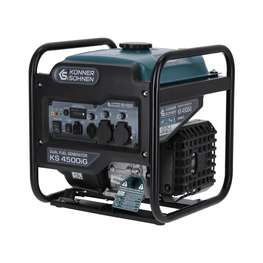 Generator de curent 4.5 kW inverter - HIBRID (GPL + benzina) - insonorizat - Konner & Sohnen - KS-4500iG
