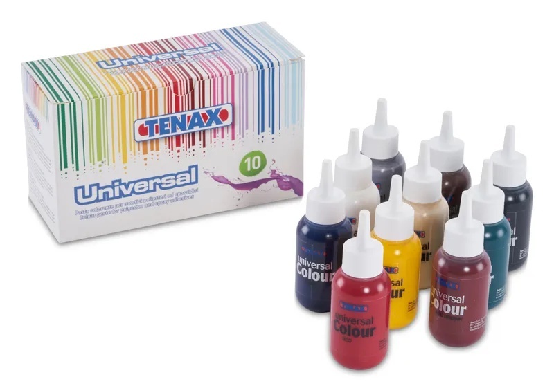 SET 10 bucati - Paste de colorare Tenax, pt. adeziv universal - tub 75ml x 10 buc.