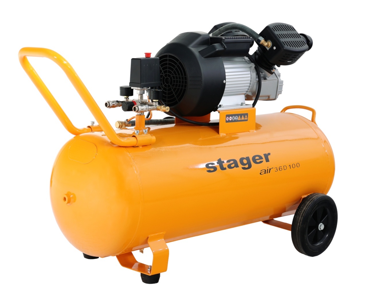 Stager Air 36D100 compresor aer, 100L, 10bar, 356L/min, monofazat, angrenare directa - 2 | YEO