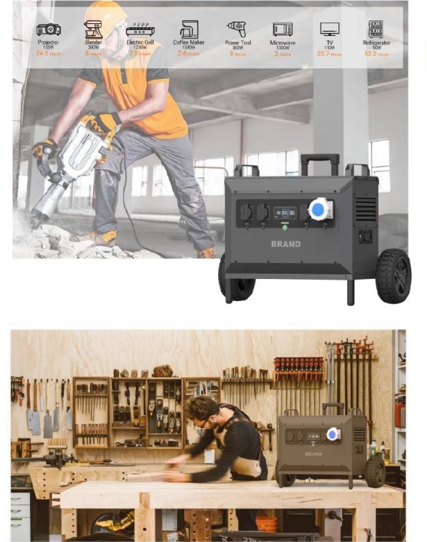 Statie portabila pentru incarcare electrica, acumulator LiFePO4, Solar Power Station - 3600W, 3072Wh - CNO-L3PS — imaginea 4