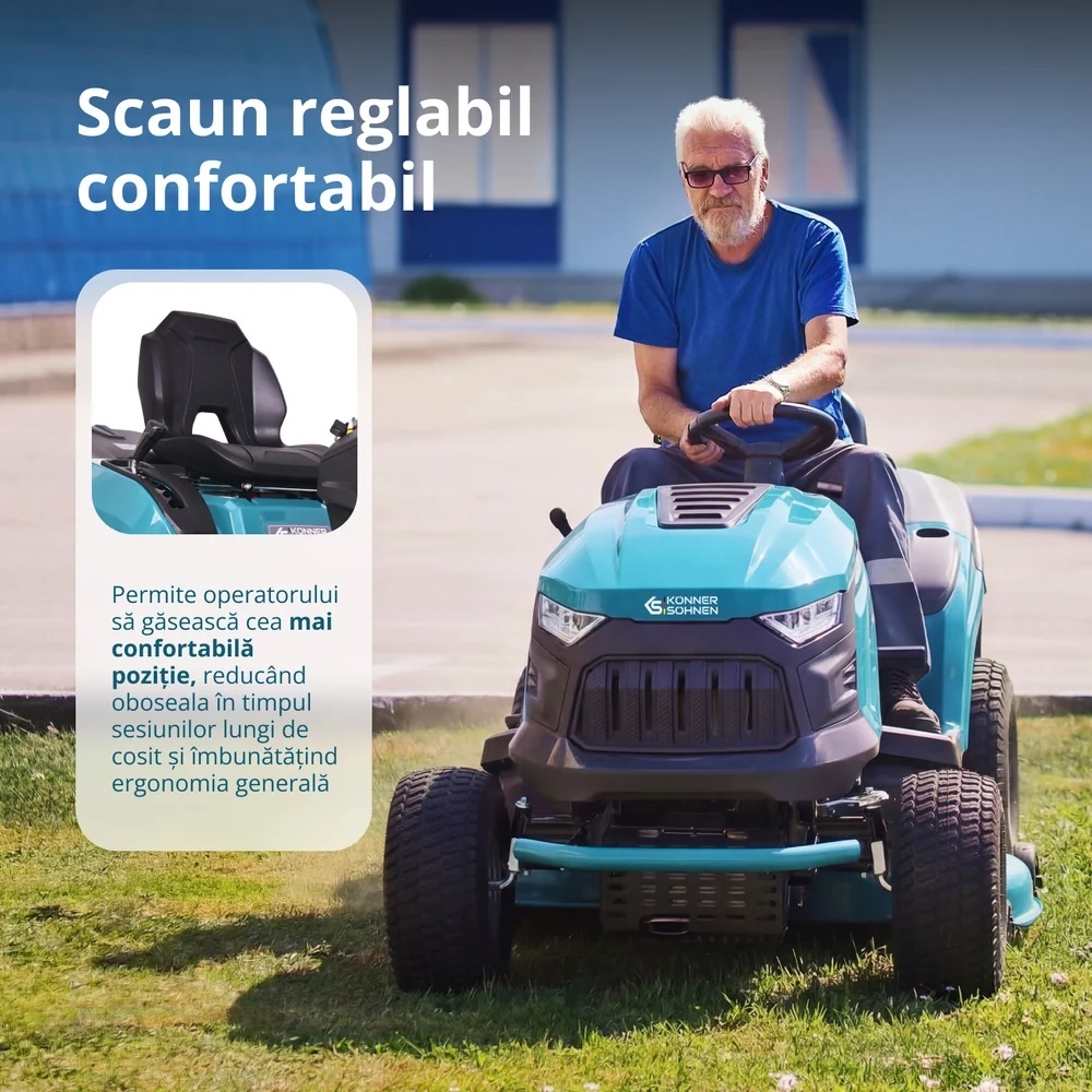 Tractor de tuns gazon pe benzină - 980mm, 245l - Konner & Sohnen - KS 98TMG-H — imaginea 11