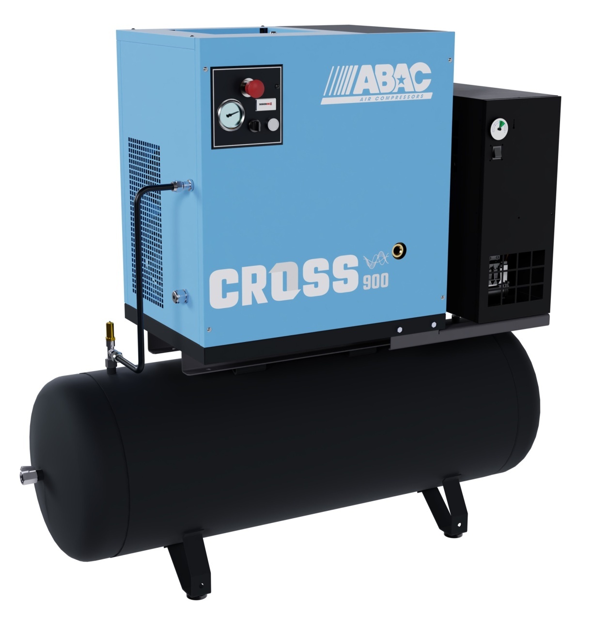 Compresor de aer profesional cu surub, cu uscator de aer - 7.5 kW, 848 L/min, 10 bari - Rezervor 200 Litri - ABAC-CROSS-900E-10-400/50-200-MEBB - imagine 5