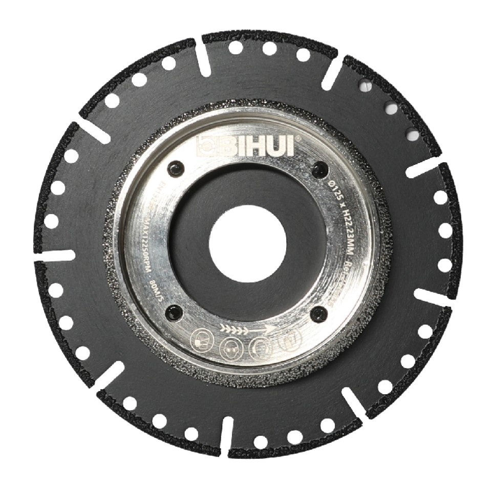 Disc brazat în vacuum pentru taiat Metal / PVC 125x22.2 (mm) - BIHUI-DCWMB5