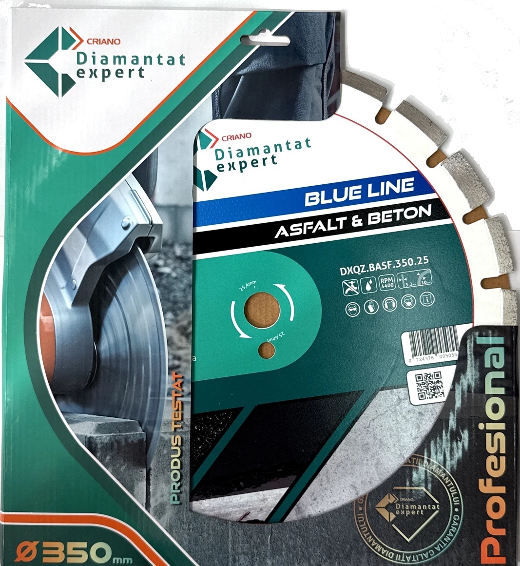Disc DiamantatExpert LASER pt. Asfalt, Beton, Materiale abrazive 350x25,4mm (mm) taiere uscata sau umeda, Blue Line Profesional - DXQZ.BASF.350.25 - 2 | YEO