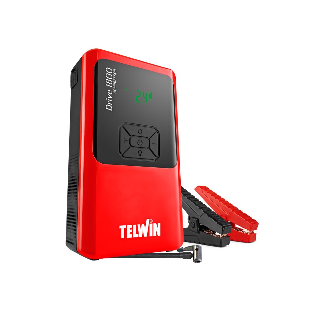 DRIVE 1800 KOMPRESSOR - 12V, 10000mAh, 1800A - Starter auto / compresor / powerbank TELWIN - 2 | YEO