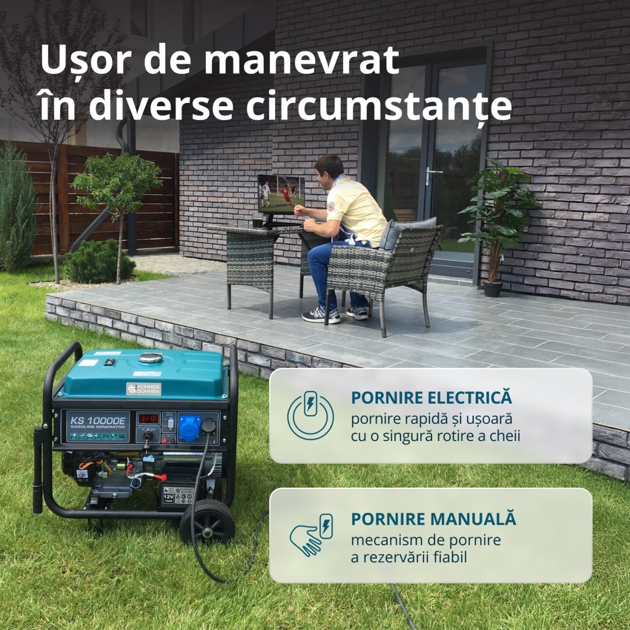 Generator de curent 8 kW benzina PRO - Konner & Sohnen - KS-10000E — imaginea 10
