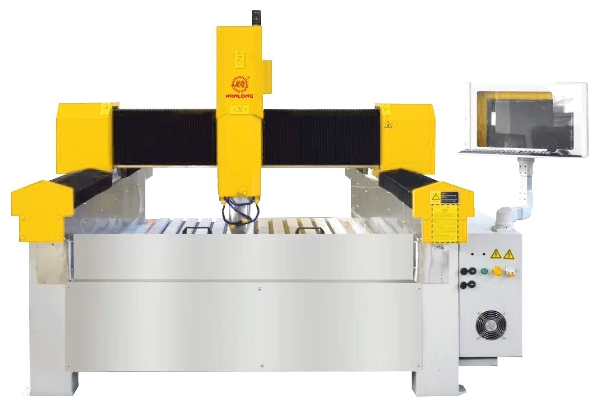 Mașină de gravură in piatra, marmura, granit, sculptura 1300x2500x350(mm) 5.5kW 400V - Wanlong-PLC1325 — imaginea 3
