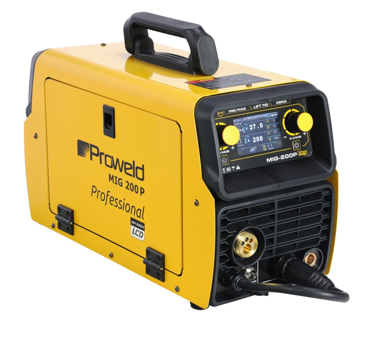 ProWELD MIG 200P LCD Synergetic Pulse & Double Pulse, MIG/MAG, TIG, MMA, Oțel, Inox, Aluminiu, Fontă, 200A