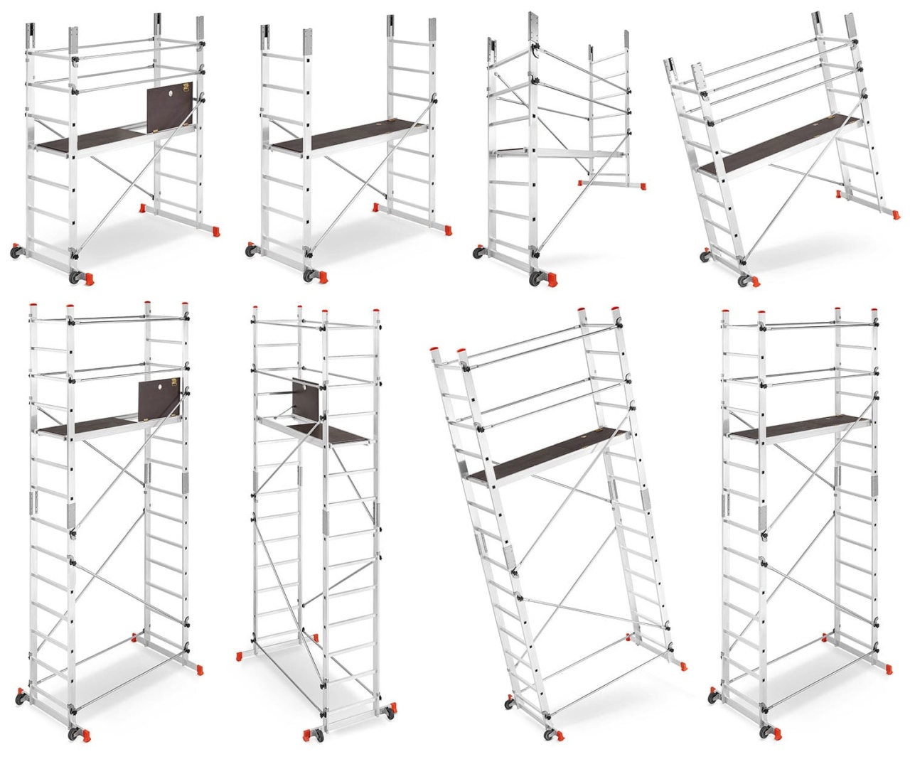 Schela aluminiu mobila 2x2(m), inaltime 4m, platforma 1,6x0,45(m), max. 150kg - CNO-SME-ADDY5M - 1 | YEO
