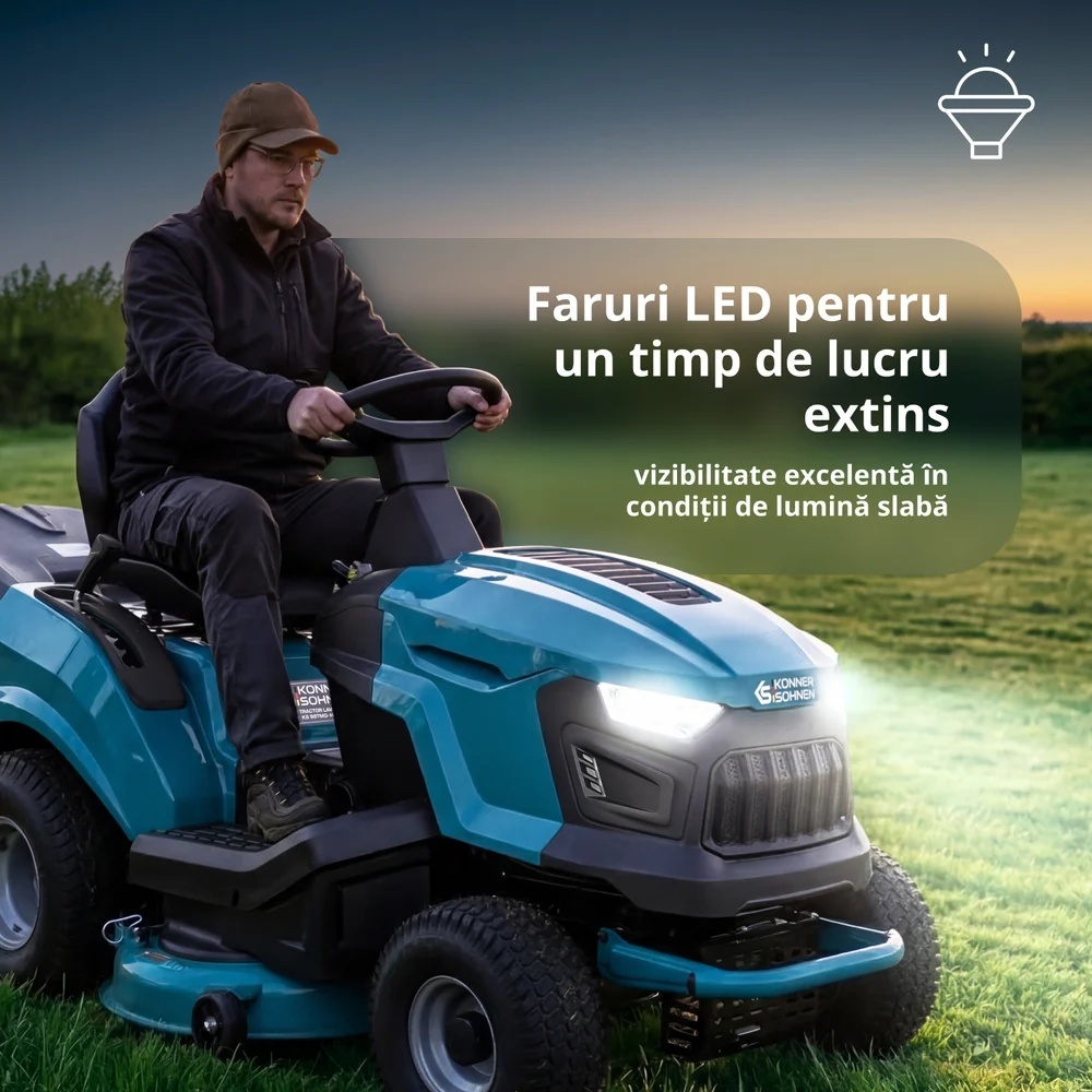 Tractor de tuns gazon pe benzină - 980mm, 245l - Konner & Sohnen - KS 98TMG-H — imaginea 8