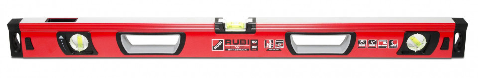 Boloboc (nivela cu bula) RUBILEVEL ANTISHOCK 80, 80cm - RUBI-76933